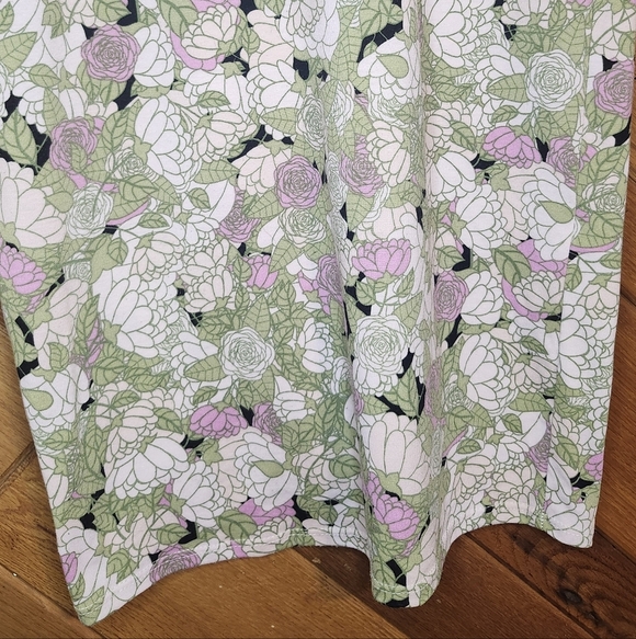 Lularoe Green, Pink, And Cream Floral Print Julia Bodycon Medium Dress - Picture 7 of 14